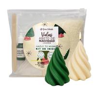 GRAN VELADA - Kit fai da te Candele Albero di Natale Grande | Materiali e Istruzioni per realizzare 2 candele aromatiche a forma di abete | Cera di soia, stampo riutilizzabile e fragranza