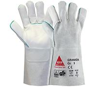 Granada - Guanti leggeri da saldatore in pelle bovina TÜV GS, grigio, 10