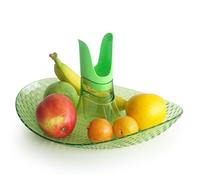 Granata Perica Porta Frutta da Tavolo, Centro Tavola Moderno con Design in Policarbonato Trasparente di Qualità, Fruttiera Centrotavola con Alloggiamento Portatovaglioli o Portacandela