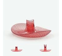 Granata Perica Porta Frutta da Tavolo, Centro Tavola Moderno con Design in Policarbonato Trasparente di Qualità, Fruttiera Centrotavola con Alloggiamento Portatovaglioli o Portacandela