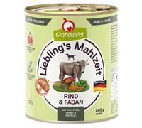23 + 1 gratis! 24 x 800 g GranataPet - Adult Manzo & Fagiano con Carote, Spinaci e Olio di enotera