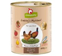 GranataPet 24 x 800 g Alimento umido per cane - Adult Fagiano & Pollame con Spinaci, Pomodori e Olio di lino