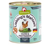 GranataPet 24 x 800 g Alimento umido per cane - Adult Pollo & Pastinaca con Basilico, Sambuco e Olio di lino