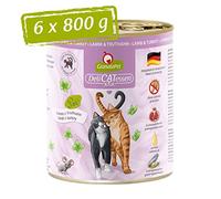 GranataPet Delicatessen Agnello e Tacchino, Cibo umido per gatti, cibo per gatti per buongustai, cibo senza cereali e senza zucchero, 6 x 800 g
