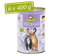 GranataPet Delicatessen Anatra e pollame, 6 x 400 g, cibo umido per gatti, cibo per gatti per buongustai, cibo senza cereali e senza zuccheri