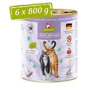 GranataPet DeliCatessen con anatra e pollame, cibo umido gatti, gustose scatolette gatto senza cereali e zuccheri aggiunti, alimento umido per gatti, 6 x 800 g