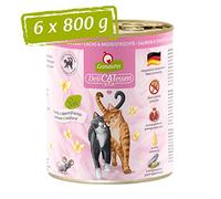 GranataPet DeliCatessen con salmone e frutti di mare, cibo umido gatti, gustose scatolette gatto senza cereali e zuccheri aggiunti, alimento umido per gatti, 6 x 800 g