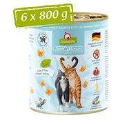 GranataPet DeliCatessen con salmone e tacchino, cibo umido gatti, gustose scatolette gatto senza cereali e zuccheri aggiunti, alimento umido per gatti, 6 x 800 g