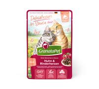 GranataPet Delicatessen in salsa 12 x 100 g - Pollo & Cuori di manzo