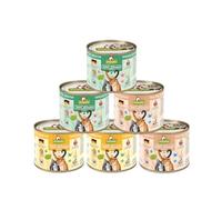 GranataPet Delicatessen Multipack 2 PUR, cibo umido per gatti in pacchetto di prove, alimento completo senza cereali, cibo per gatti ad alto contenuto di carne e oli di alta qualità, 6 x 200 g