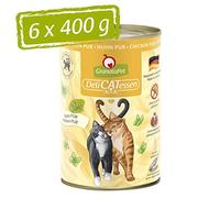 GranataPet Delicatessen Pollo PUR, cibo umido per gatti, cibo senza cereali e senza zucchero, cibo per gatti ad alta percentuale di carne e oli di alta qualità, 6 x 400 g