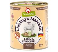 GranataPet 6 x 800 g - Adult Agnello & Patate con Finocchio, Fiocchi di latte e Olio di oliva