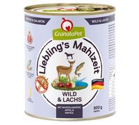 GranataPet 24 x 800 g - Adult Selvaggina & Salmone con Radici, Finocchio, Mela e Olio di colza