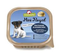 GranataPet Mini Royal Tacchino & Coniglio Junior, 11 x 150 g, cibo umido completo per cani in crescita, senza cereali e senza zuccheri aggiunti