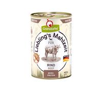 GranataPet Pasto preferito di manzo PUR, cibo umido per cani, cibo per cani senza cereali e zucchero, alimento completo con alta percentuale di carne e oli di alta qualità, 6 x 400 g