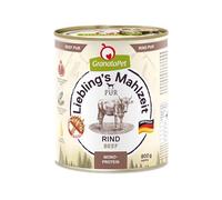 GranataPet Pasto preferito di manzo PUR, cibo umido per cani, cibo per cani senza cereali e zucchero, alimento completo con alta percentuale di carne e oli di alta qualità, 6 x 800 g
