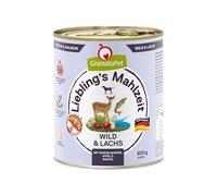 GranataPet Pasto preferito selvaggina & salmone, cibo umido per cani, cibo per cani senza cereali e senza zucchero, alimento completo, 6 x 800 g