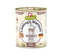 GranataPet Pasto preferito Wild PUR, cibo umido per cani, cibo per cani senza cereali e zucchero, alimento completo con alta percentuale di carne e oli di alta qualità, 6 x 800 g