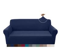 Granbest 2023 Copridivano Jacquard a 3 posti, super morbido, antiscivolo, elasticizzato, quattro stagioni, universale, elastico, per cani, gatti, animali domestici (3 posti, blu marino)