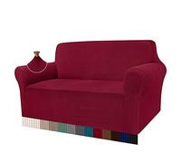 Granbest, copridivano Elasticizzato ad Alta Elasticità, Moderna, in Jacquard, per Soggiorno, Protezione per Cani e Animali Domestici (2 posti, Rosso Vino)