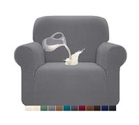 Granbest Copridivano elasticizzato, impermeabile, 1 pezzo, in spandex, jacquard, con gommapiuma antiscivolo (1 posto, grigio chiaro)