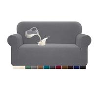 Granbest Copridivano elasticizzato, impermeabile, 1 pezzo, in spandex, jacquard, con gommapiuma antiscivolo (2 posti, grigio chiaro)