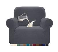 Granbest Copridivano elasticizzato, impermeabile, 1 pezzo, in spandex, jacquard, con gommapiuma antiscivolo (1 posto, grigio)