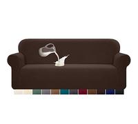 Granbest Copridivano elasticizzato, impermeabile, 1 pezzo, in spandex, jacquard, con gommapiuma antiscivolo (4 posti, cioccolato)