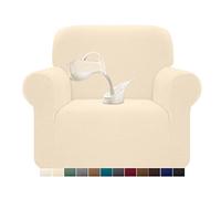 Granbest Copridivano elasticizzato, impermeabile, 1 pezzo, in spandex, jacquard, con gommapiuma antiscivolo (1 posto, beige)