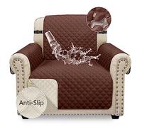 Granbest Copridivano IMPERMEABILE 1 Posto Copripoltrona Antiscivolo con Fasce Elastiche Copri Divano Lavabile per Bambini Animali Cani Gatti Quattro Stagioni Universale (1 Posto, Cioccolato)