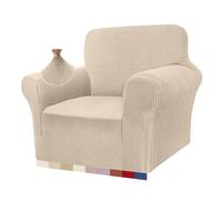 Granbest - Fodera per poltrona in materiale stretch, super morbida, per soggiorno, divano jacquard, per cani, antiscivolo, con braccioli, protezione per mobili (1 posto, beige)