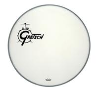 Gretsch Pelle per grancassa Ambassador 22'' bianco rivestito Logo spostato a sinistra GRDHCW22O
