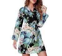 Granchi eremiti, fiori, camicia da notte da donna, maniche lunghe, pigiama,