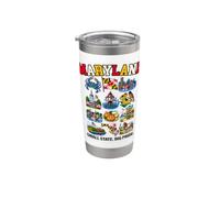 Granchio blu di Chesapeake Bay del Maryland Small State Big Pride Bicchiere termico in acciaio inox doppia parete