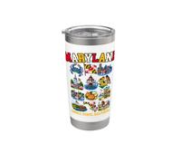 Granchio blu di Chesapeake Bay del Maryland Small State Big Pride Bicchiere termico in acciaio inox doppia parete