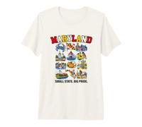 Granchio Blu di Chesapeake bay del Maryland Small State Big Pride Maglietta Premium