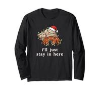 Granchio eremita di Natale I'll Just Stay in Here Introverso Divertente Maglia a Manica