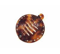 GRANCHIO FERMAGLIO A PETTINE CON STRASS 12 DENTI RODOID FRANCESE VISONE