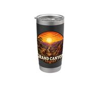 Grand and Canyon Tramonto Arizona Colorado River Art Bicchiere termico in acciaio inox doppia parete