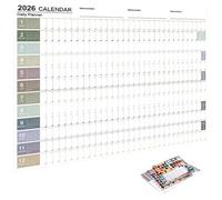 Grand Calendar 2026 | Agenda da parete grande con etichette adesive e marcatori 73 x 51 cm - Calendario mensile da parete | Per la casa, la scuola, la pulizia, l'esercizio festivo, festa, compleanno
