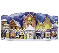 Grand Calendrier de l'Avent 24 portes Calendrier de l'Avent 3D Cathédrale Place 1947 430 x 205 mm - 930 - Design Antique Allemand traditionnel