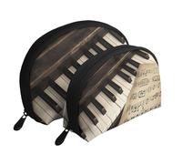 Grand Canal in Italy - Trousse portatile per cosmetici, organizer da viaggio con cerniera e scomparti interni, Note e Tasti del Pianoforte, Taglia unica