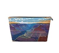 (Grand Canyon) Borsa da viaggio in pelle con cerniera, borse per cosmetici da donna, piccola borsa per il trucco per borsa, borsa da viaggio portatile per cosmetici, borsa regalo per donne, ragazze, G