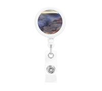 Grand Canyon, porta badge retrattile, resistente, con clip per cintura, clip per badge identificativo, portachiavi, porta carte d'identità, per infermiere, insegnanti, forniture per ufficio