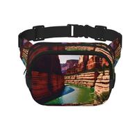 Grand Canyon Stampa Piazza Doppio Strato Borsa Marsupio Trendy Pack Borsa Da Viaggio con Bel Regolabile, nero, Taglia unica