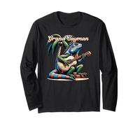 Grand Cayman iguana suonare la chitarra sotto una palma Maglia a Manica