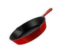 GRAND FEU - Padella in Ghisa con Manico, Padella Antiaderente, Ideale per Barbecue, Griglie, Forni e Piani a Induzione e Gas, Diametro 25 cm, Colore Rosso