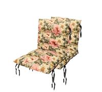 Grand Filippo Cuscini Per Sedie Da Esterno Con Schienale 50 x 50 cm 2 pz. - Cuscino Per Sedie Da Giardino - Cuscini Da Esterno Impermeabili Con Corde Di Fissaggio - Peonia (SET x2)