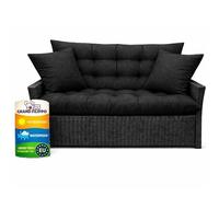 Grand Filippo Cuscino Dondolo Da Giardino 3 Posti 160x50x60 - Per Divanetto, Panca, Pallet - Con 2 Cuscini 45x45 cm - Resistente Alla Muffa E All'umidità - Base antiscivolo, Imbottitura spessa - Nero