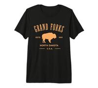 Grand Forks, Dakota del Nord, Bison Design Maglietta Premium